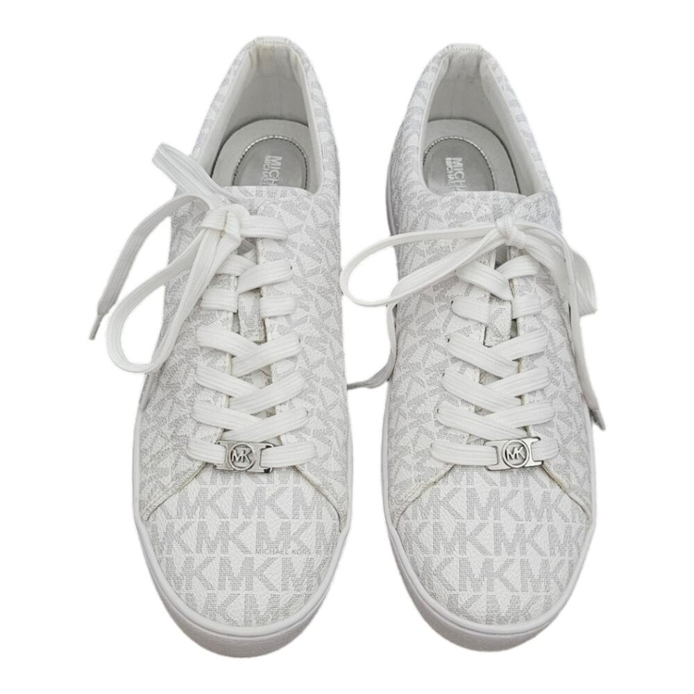 Michael Kors Grey and White Logo‎ MK sneakers Women's Size 10 New!